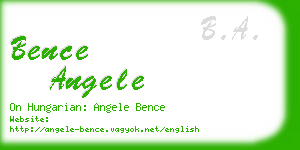 bence angele business card